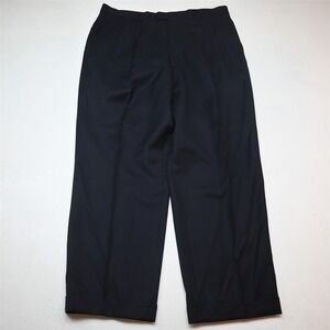 Bespoke 36x30 Navy Blue Wool Pleated Cuffed Baggy Dress Mens Pants